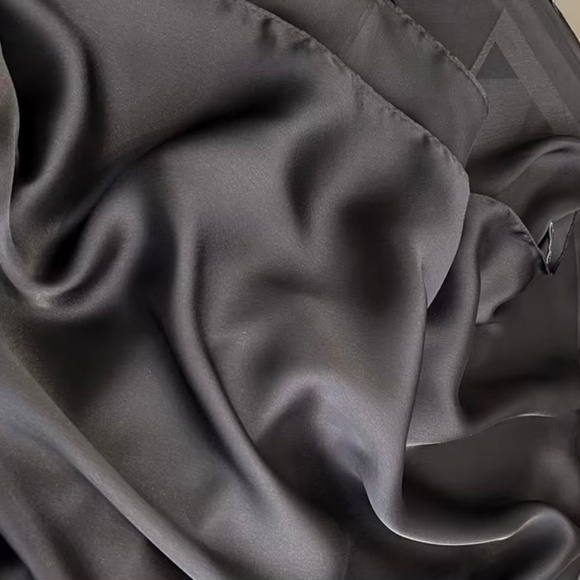BLACK 100% SILK SATIN Large Shawl Scarf Wedding Bridesmaid CoverUp Evening Wrap - Picture 6 of 8